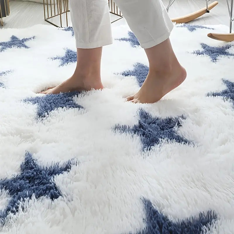 Fluffy Nordic Round Rug for Bedroom and Living Room