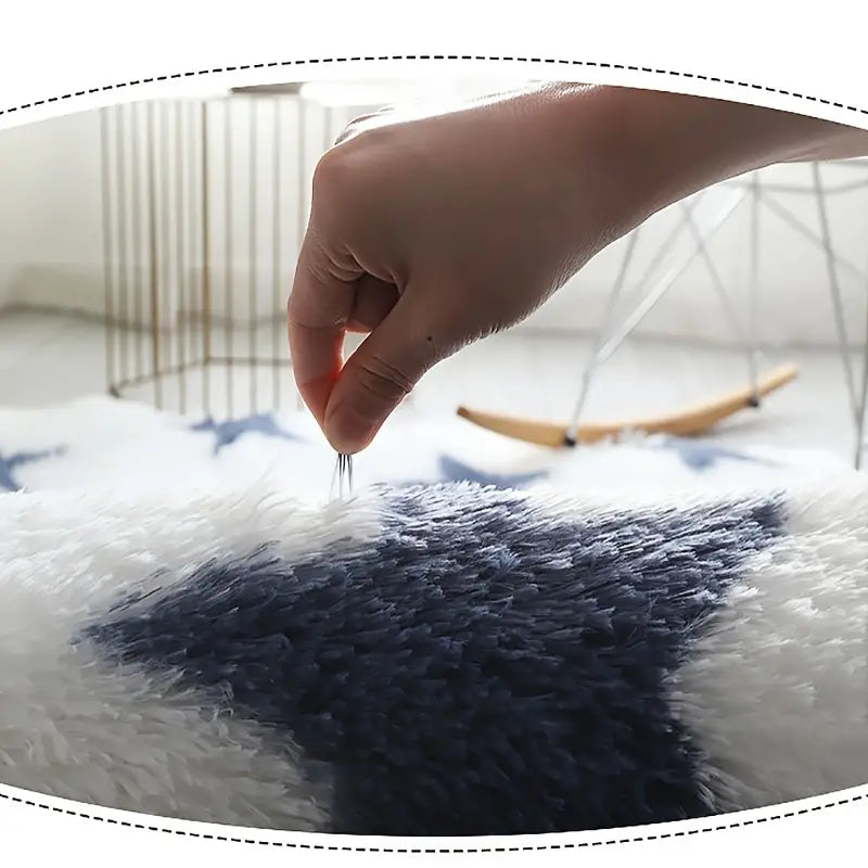 Fluffy Nordic Round Rug for Bedroom and Living Room