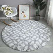 Fluffy Nordic Round Rug for Bedroom and Living Room