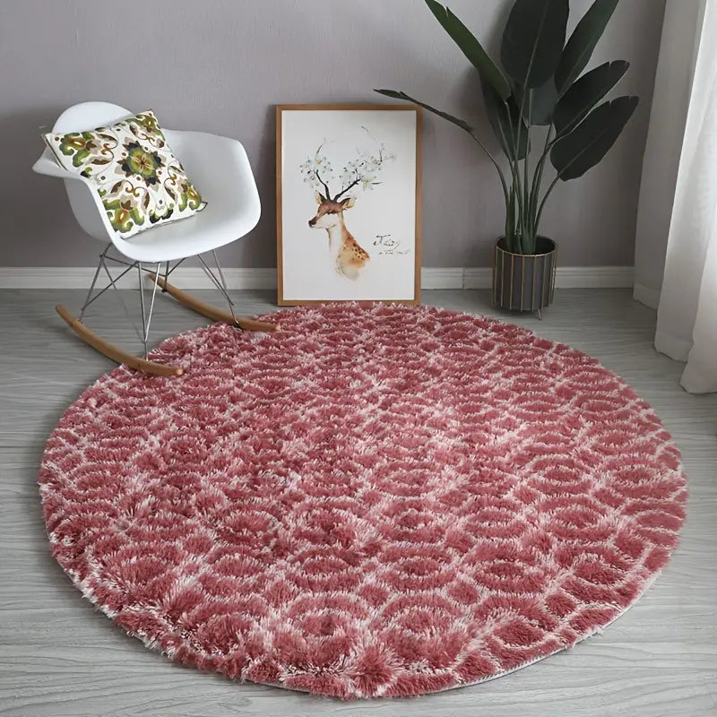 Fluffy Nordic Round Rug for Bedroom and Living Room