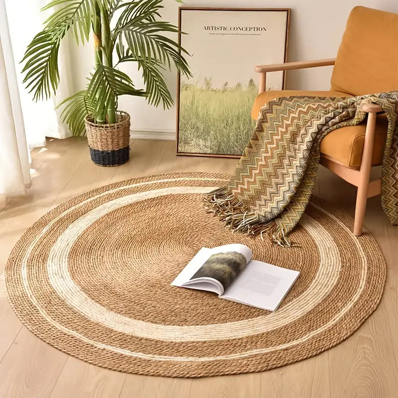 Nordic style woven carpet from Limestoneshop featuring a cozy, textured design suitable for home and bedroom decor.