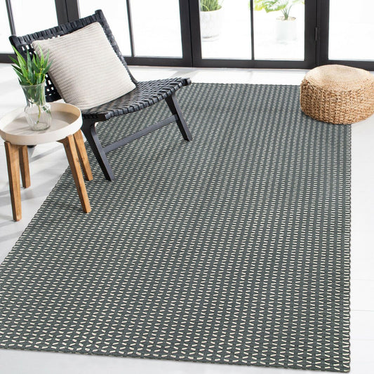 Grey washable area rug for bedroom, 4x6 ft cotton braided design by Limestoneshop, suitable for home decor.