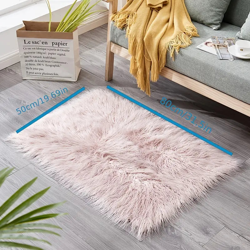 Pink fluffy rug dimensions