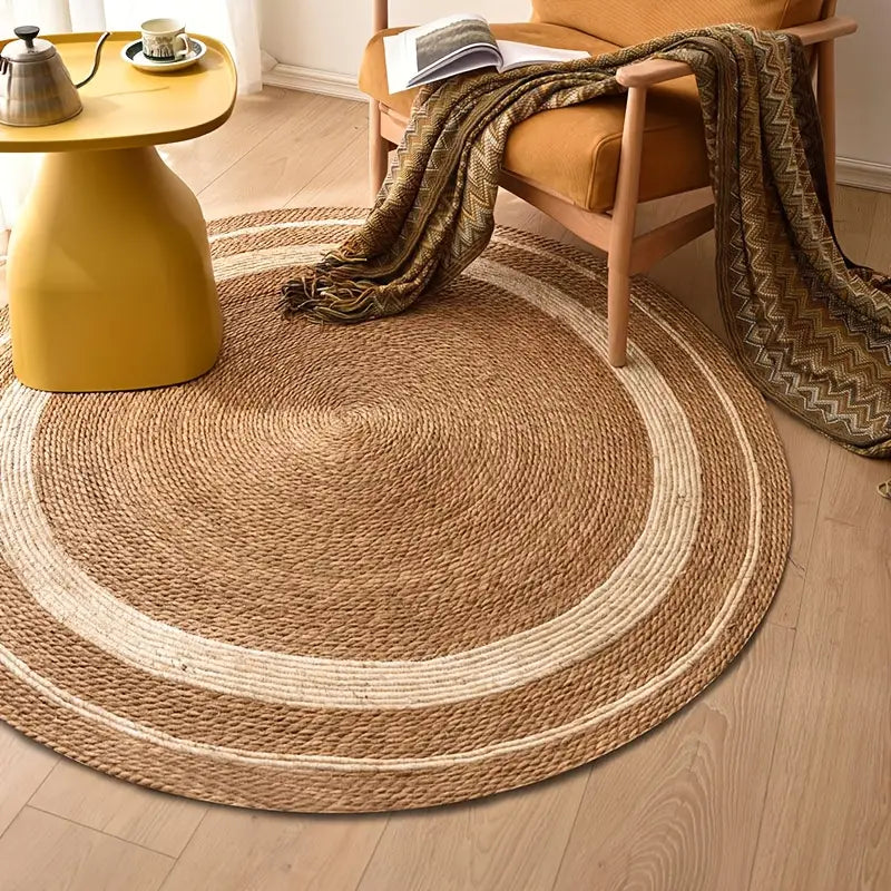 Nordic style woven carpet from Limestoneshop, featuring a cozy, textured design suitable for home or bedroom decor.
