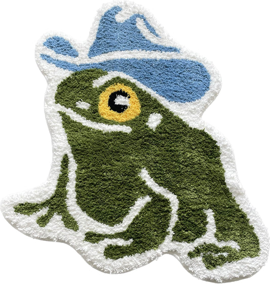 Frog Rug - Frog Cowboy rug - Handmade & Premium